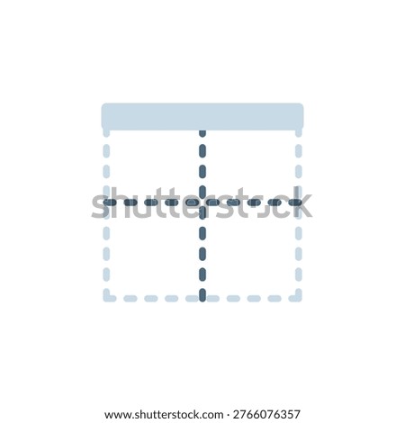 Top border icon for adding frame line at top edge. Upper line square symbol for table formatting or document application.