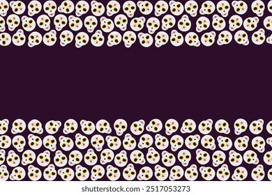 Top and bottom calavera rectangular frame border. Day of the dead lettering inscription template