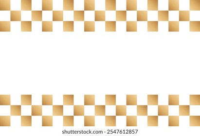 Top and bottom are checkered horizontal background - Gradation of champagne gold -