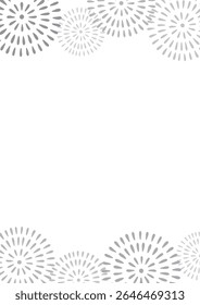 Top and Bottom Fireworks Border on White Vertical Background for Party Posters