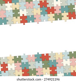 top and bottom puzzle structure with white background