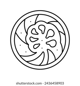 top bowl wasabi sauce food line icon vector. top bowl wasabi sauce food sign. isolated contour symbol black illustration
