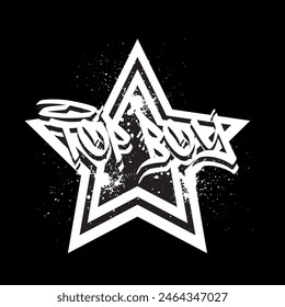 top boy graffiti typography graphic print , Abstract fashion drawing and creative design for t-shirts, mugs, graphic tee, sweatshirt, cases, etc. Illustration in modern style for clothes