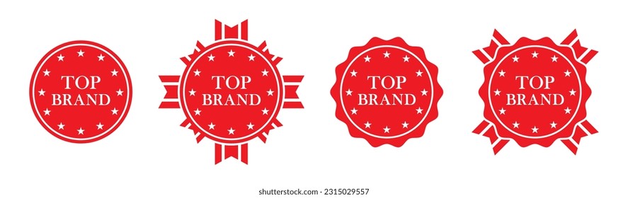 Top brand label icon, vector illustration