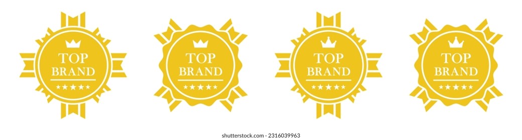 Top brand label icon, vector illustration
