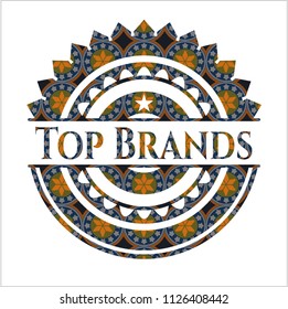 Top Brands arabic emblem. Arabesque decoration.