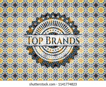 Top Brands arabic emblem. Arabesque decoration.