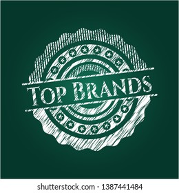Top Brands chalk emblem. Vector Illustration. Detailed.