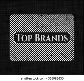Emblema de tiza de marcas más populares escrito en una pizarra