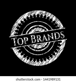 Top Brands with chalkboard texture. Vector Illustration. Detailed.