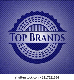 Top Brands emblem with denim texture