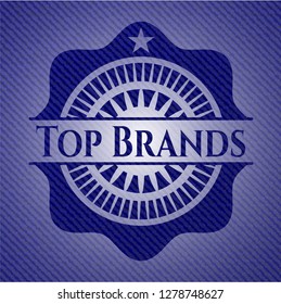 Top Brands emblem with jean texture