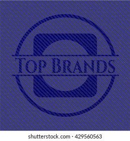 Emblema de marcas superiores con textura de jean