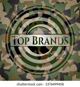 Top Brands on camouflaged texture