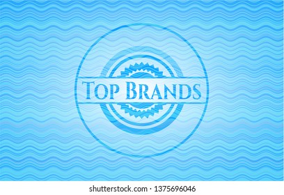 Top Brands water wave representation style emblem.