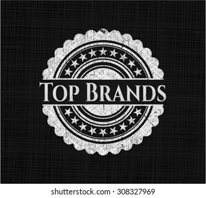 Top Brands written on a blackboard