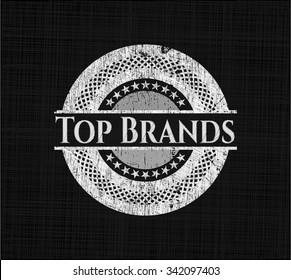 Top Brands written on a blackboard