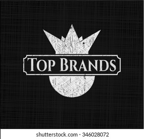 Top Brands written on a blackboard