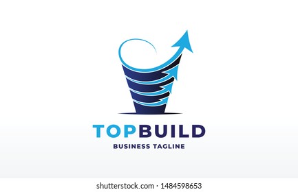 Top Build Real Estate Finance Logo Design Vector Icon Symbol Illustration.