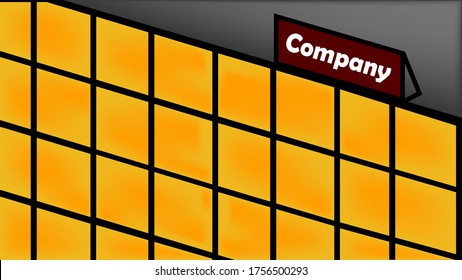 Parte superior de la ilustración del vector de diseño del edificio