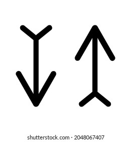 Top and button arrow icon with outline style. Vector graphic illustration. Suitable for website design, logo, app, template, and ui