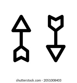 Top and button arrow icon with outline style. Vector graphic illustration. Suitable for website design, logo, app, template, and ui