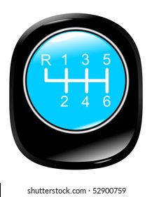 Top of the button of the manual automobile lever of a gear change of 6 speeds vector eps10