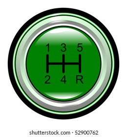 Top of the button of the manual automobile lever of a gear change of 5 speeds vector eps10