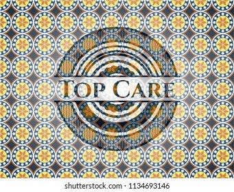 Top Care arabesque emblem background. arabic decoration.