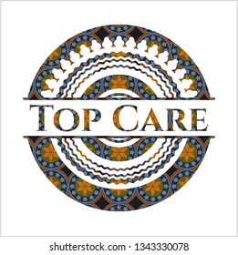 Top Care arabesque emblem background. arabic decoration.