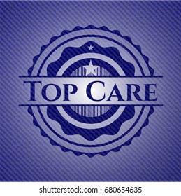 Top Care badge with jean texture