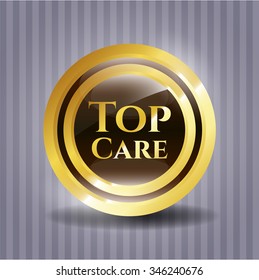 Top Care gold emblem or badge