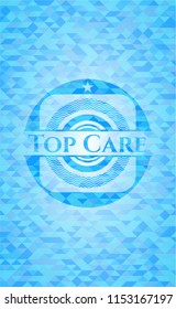 Top Care sky blue mosaic emblem