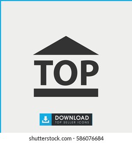 top of cargo box icon. Simple filled top of cargo box icon. On white background.
