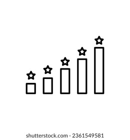Top chart icon with star in black outline style