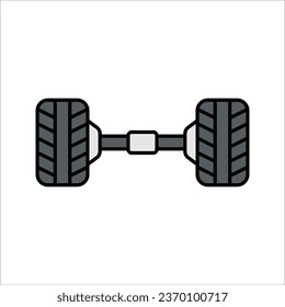 top chassis, car gear box, gear shift, transmission, auto service, repair, car detail, vector illustration on white background