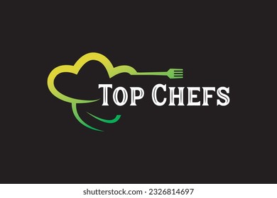 Top Chefs restaurant logo design vector template