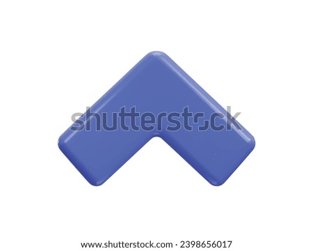 top chevron arrow icon direction symbol 3d render
