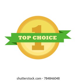 Top Choice Award Gold Medal Vintage Custom Badge Emblem Vector Illustration Graphic Design