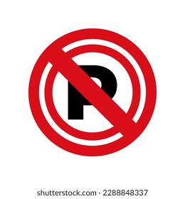 Opción superior del icono Sin aparcamiento en rojo y negro. Firmar la plantilla de ilustración vectorial Symbol en estilo plano moderno. Recursos gráficos editables para muchos fines.