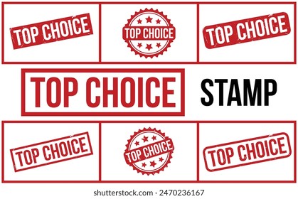 Top Choice Stempel. Rote Top Choice Gummi Grunge Stempel Set