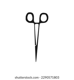 Top choice of Surgical scissors black fill icon, vector illustration template in trendy style. Editable graphic resources for many purposes.