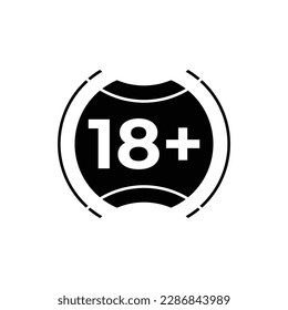 Top choice of Under 18 Years Old icon vector, illustration logo template in trendy style sound wave frame. Editable graphic resources for many purposes.