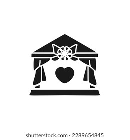 Top choice of Wedding Hall icon in black fill mode. Vector illustration logo template in trendy style. Editable graphic resources for many purposes.