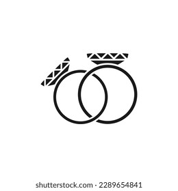 Die beste Wahl für das Symbol der Hochzeitsringe im Schwarzen Füllmodus. Vektorgrafik im trendigen Stil. Bearbeitbare grafische Ressourcen für viele Zwecke.
