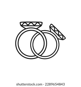 Top choice of Wedding rings icon in outline mode. Vector illustration in trendy style. Editable graphic resources for many purposes.