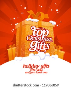 Top Christmas gifts design template.