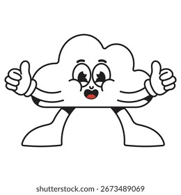 Top cloud mascot character cartoon icon illustration