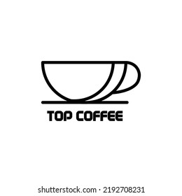Top Coffee illustration vector design with black and white color theme for logo and icon