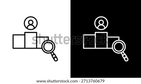 Top Competitor Outline White Icon Set Design